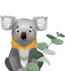 ozwin koala with eucalyptus