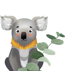ozwin koala with eucalyptus